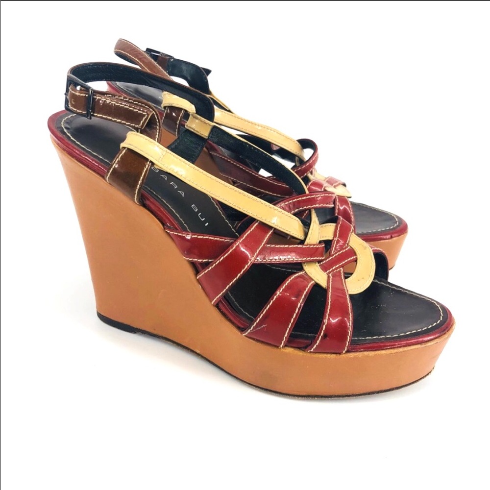 ✨Barbara Bui Multicolored Festival Strappy Platform Wedge Sandals 7US